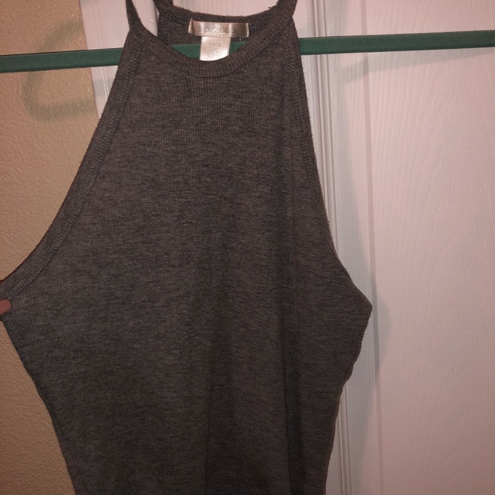 Grey halter crop top